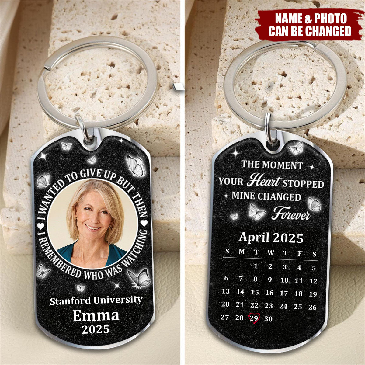 I Wanted To Give Up But Then I Remembered Who Was Watching, Personalized Custom Keychain