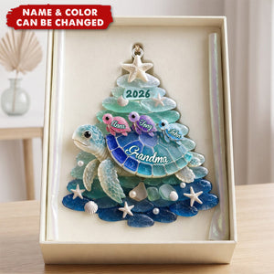 Turtle Grandma Acrylic Ornament - Personalized Gifts For Christmas