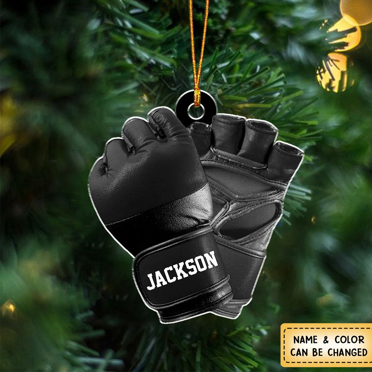 Personalized Mma Glove Christmas Acrylic Ornament, Gift For Mma Lover