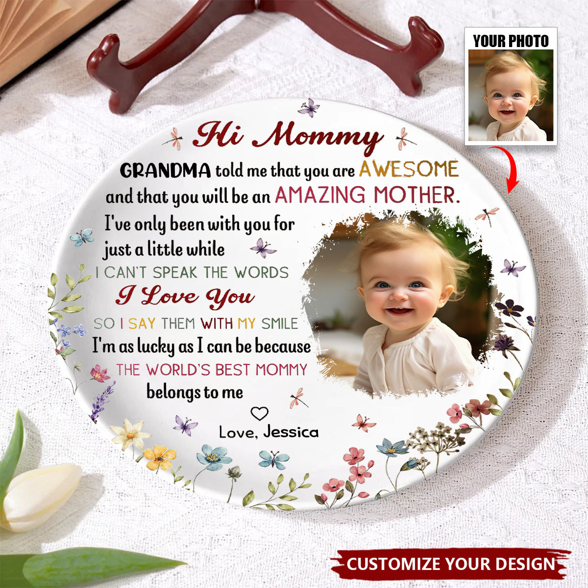 The Best Mommy Belongs To Me First Mom - Personalized Ceramic Dish Plaque