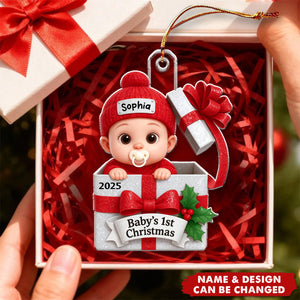 3D Shining Effect Baby's First Christmas - Personalized Acrylic Ornament