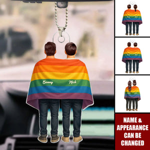 Pride Month LGBT Couple Love Wins Personalized Acrylic Car Ornament