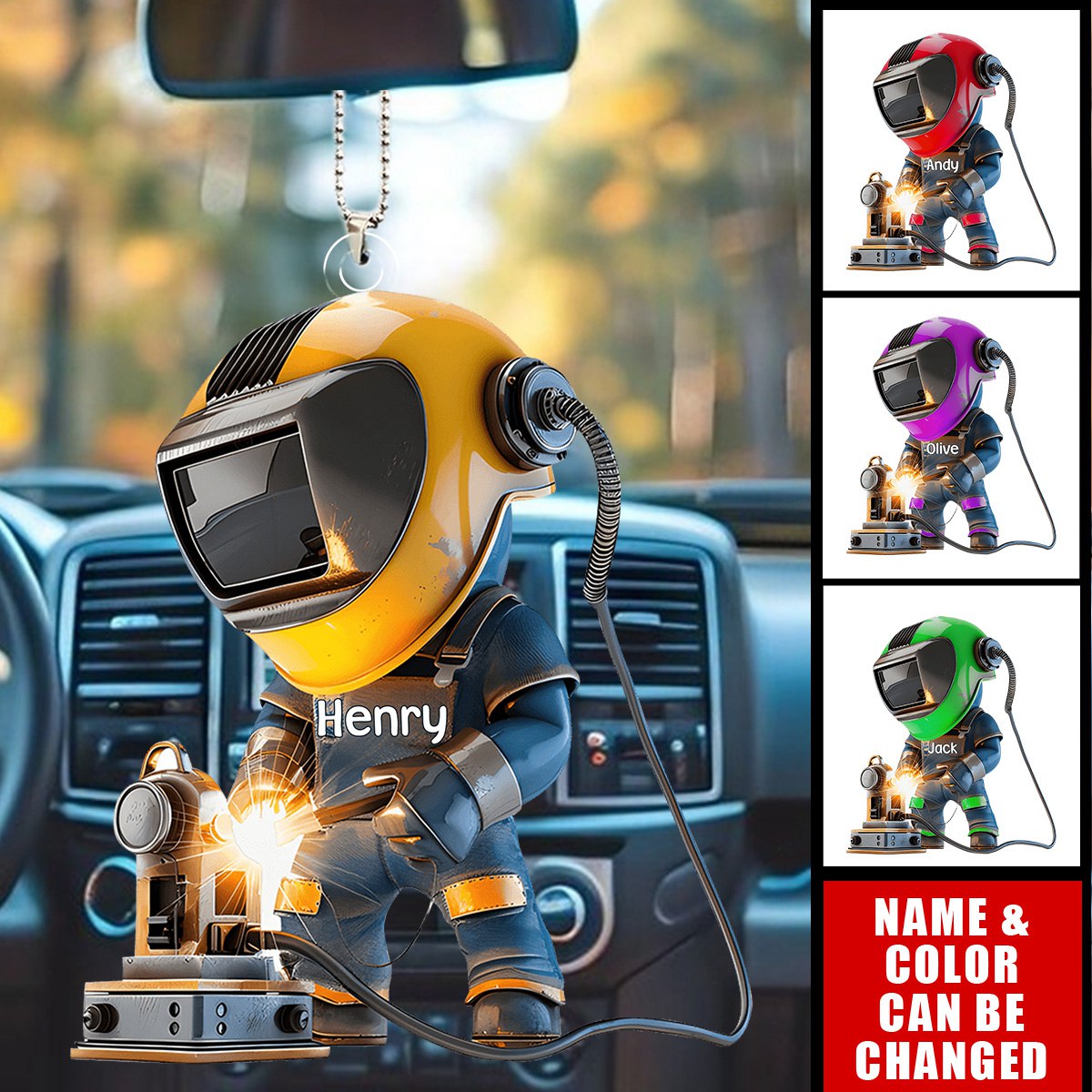 Working Welder Personalized Ornament, Gift For Welder