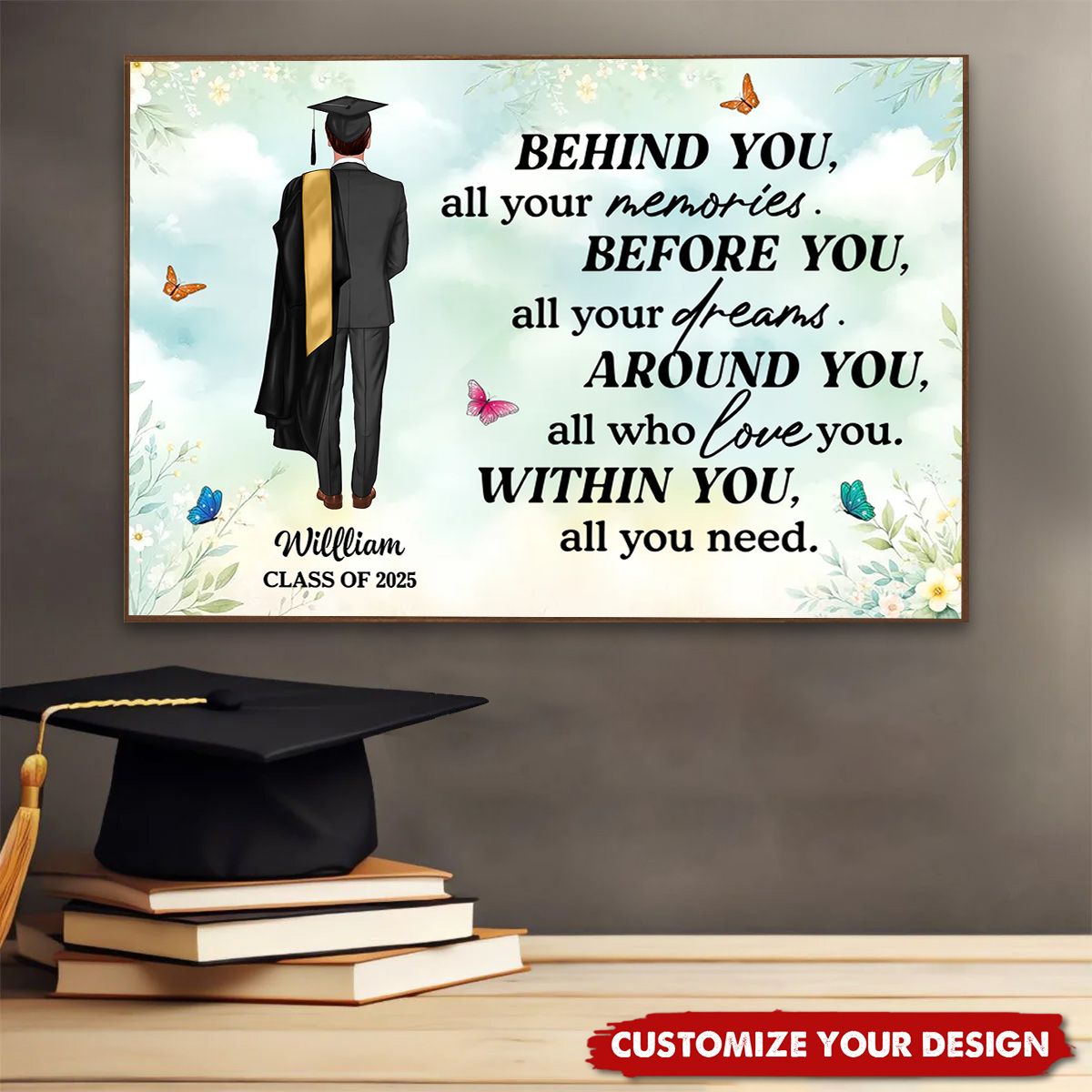 Graduation Senior Behind You All Your Memories - Personalized Poster