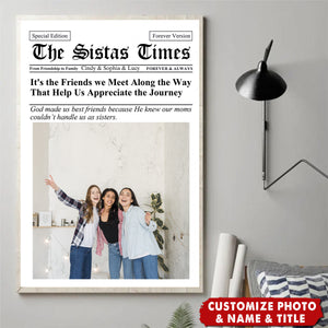 Newspaper The BFF Times - Upload Best Friend, Bestie Photo - Personalized Photo Poster