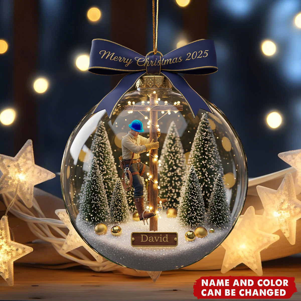 Honoring the Lineman Christmas Ornament Personalized Gifts For Lineman