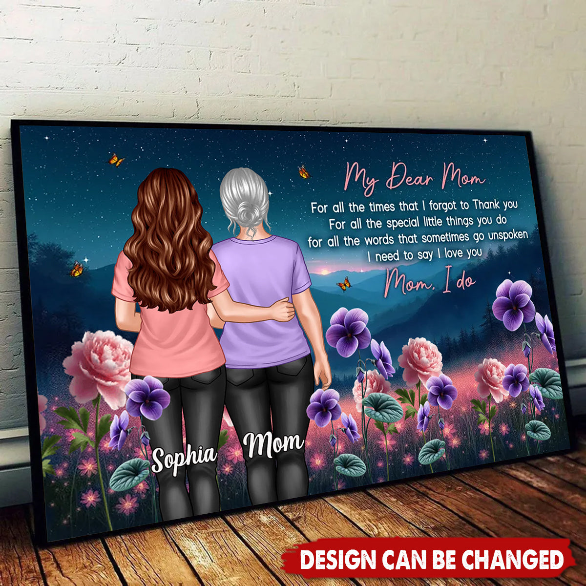 Mom Thank You Gift, Mother's Day Gift From Daughter Birth Flower Personalized Poster