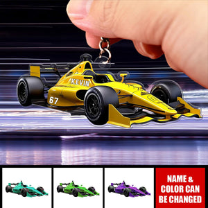 Racing Formula Car Personalized Acrylic Keychain, Gift For Racer
