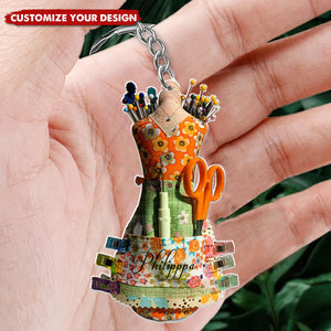 I Love To Sew - Personalized Acrylic Keychain