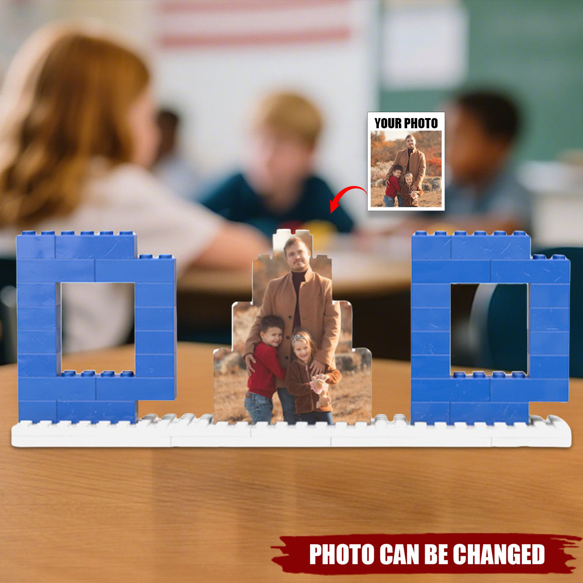 Personalized Dad Photo Brick Puzzle, Father’s Day Gift For Dad