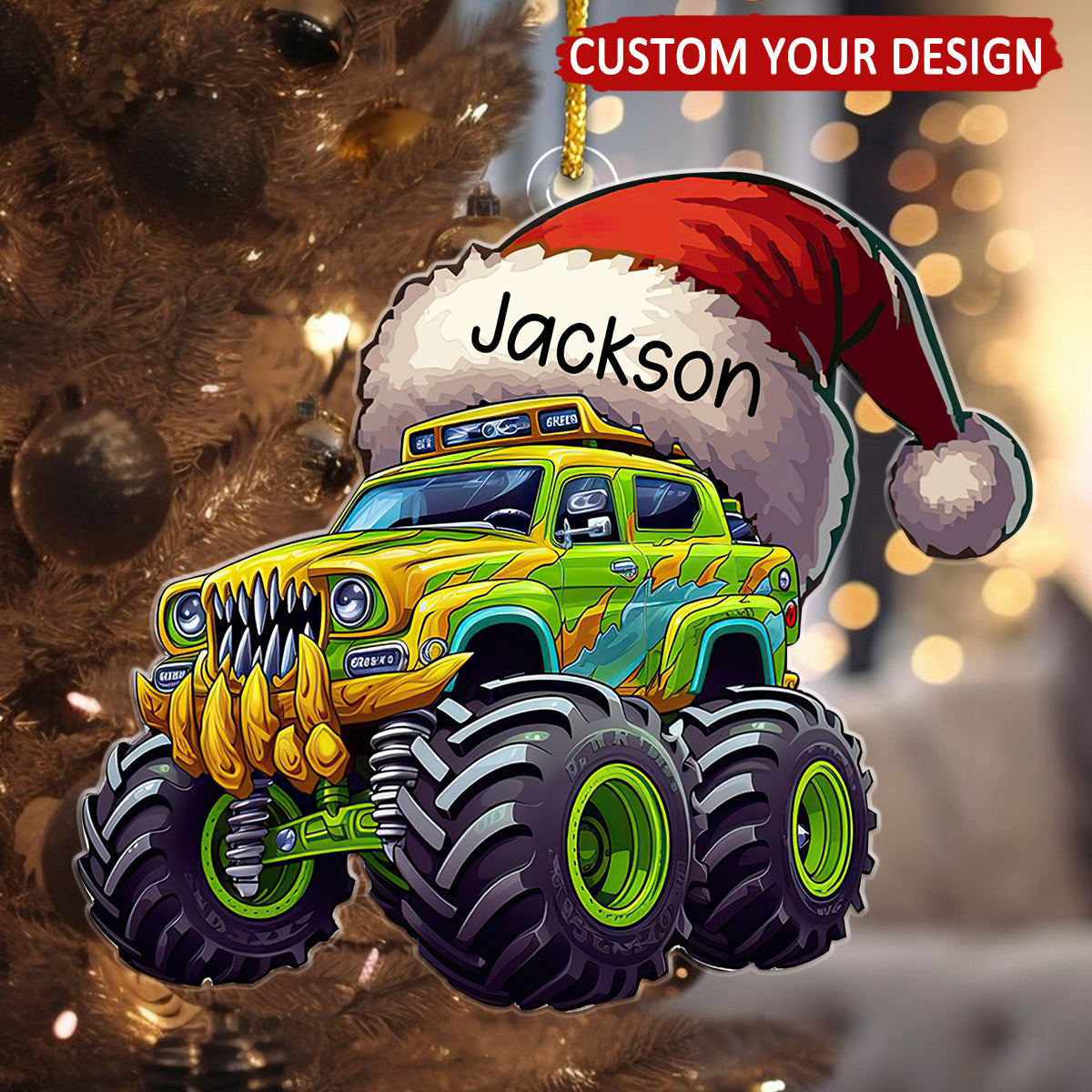 Monster Truck - Personalized Acrylic Ornament, Gifts For Son, Boy, Kids