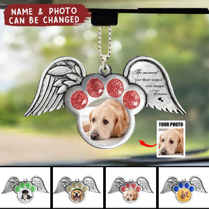 Custom Personalized Memorial Dog Wings Aluminum Ornament - Memorial Gift Idea For Dog Lovers - Upload Pet Photo
