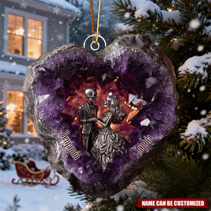 Amethyst Style Skull Couple - Personalized Acrylic Ornament