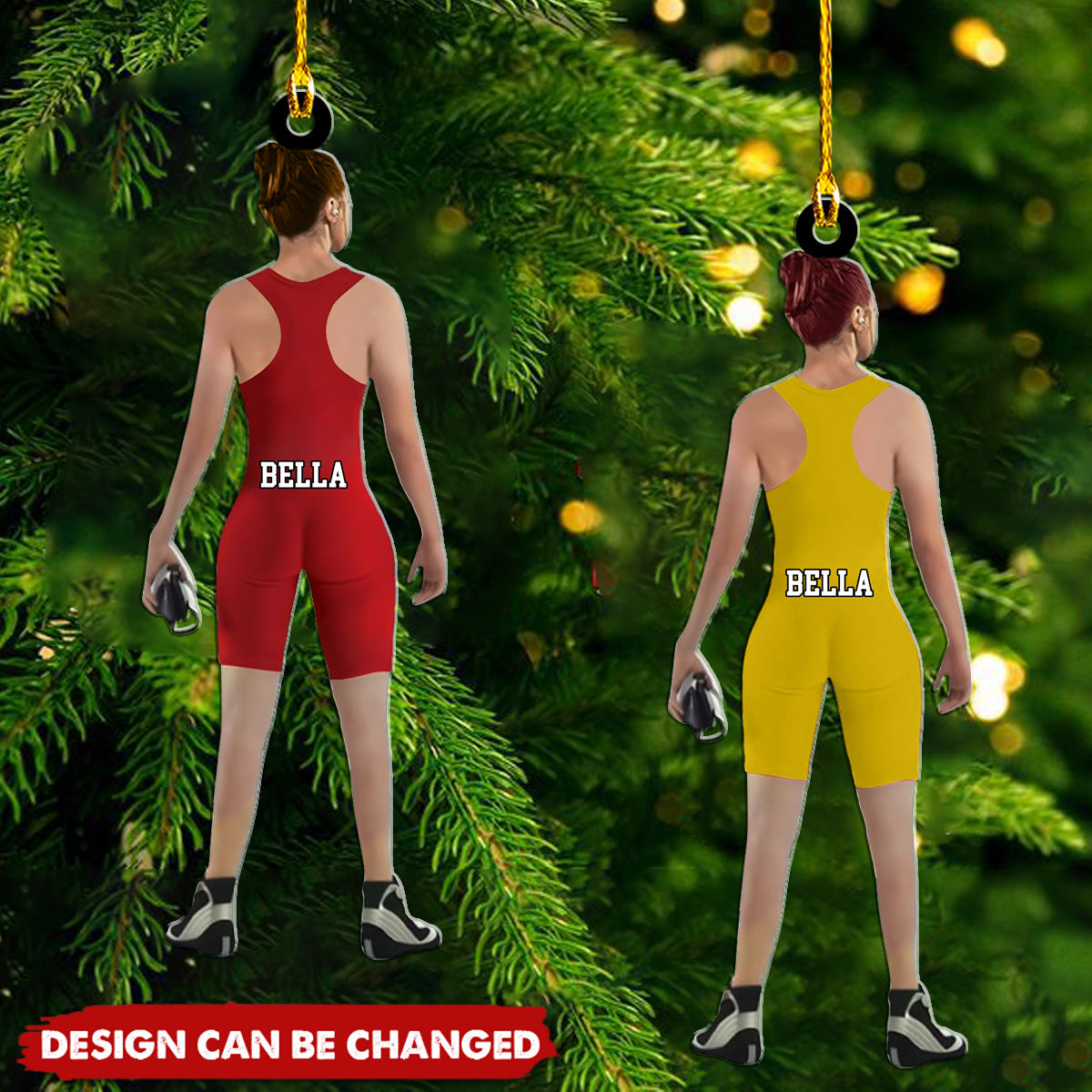 Custom Wrestling Player Ornament, Female Wrestler Ornament