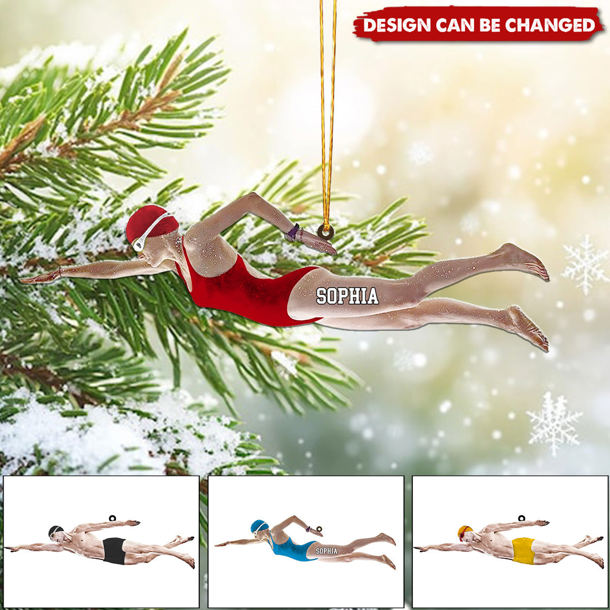 Personalized Male/Female Swimmer Ornament For Swimming Lovers