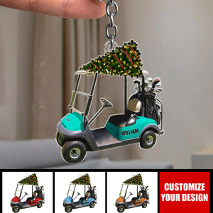 Riding Golf Personalized Keychain, Gifts For Golfer