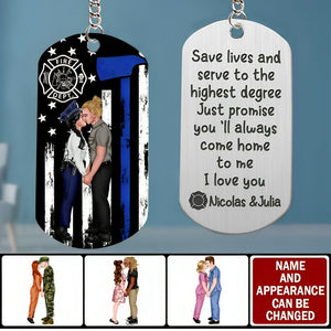 Just Promise You'll Always Come Home To Me, Personalized Couple Keychain, Valentine Gifts, Gift For Couple