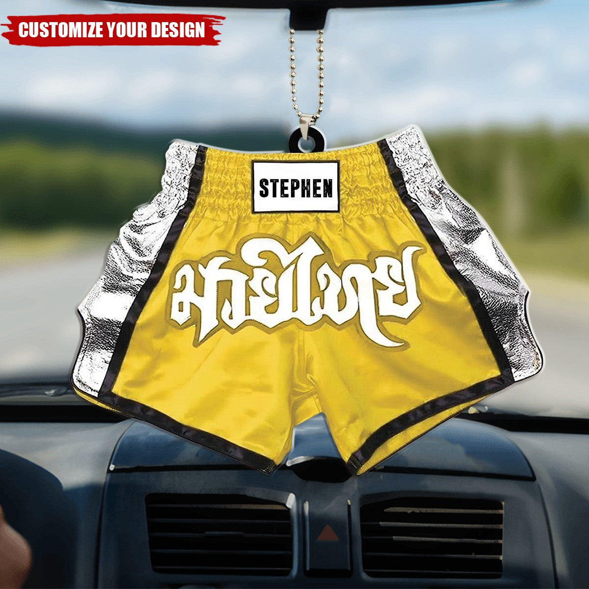 Custom Boxing Car Ornament, Kick Boxing Ornament, Gift for Boxing Lovers