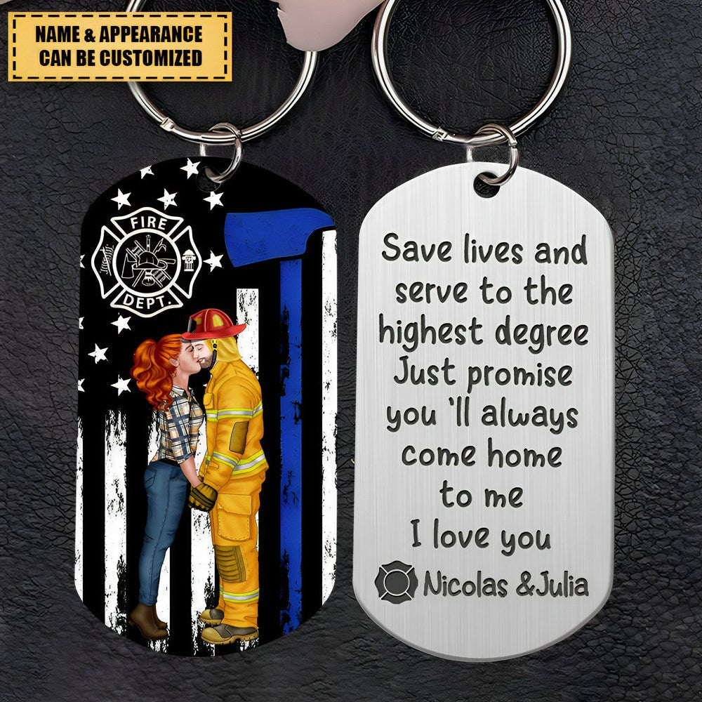 Just Promise You'll Always Come Home To Me, Personalized Couple Keychain, Valentine Gifts, Gift For Couple