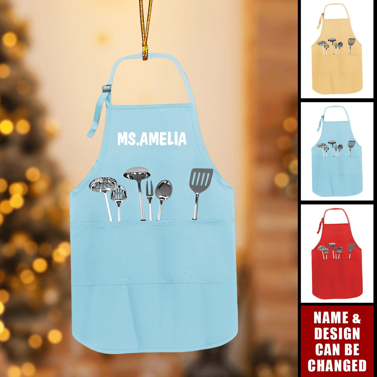 Lunch Lady Apron Custom Ornament - Personalized Christmas Ornament