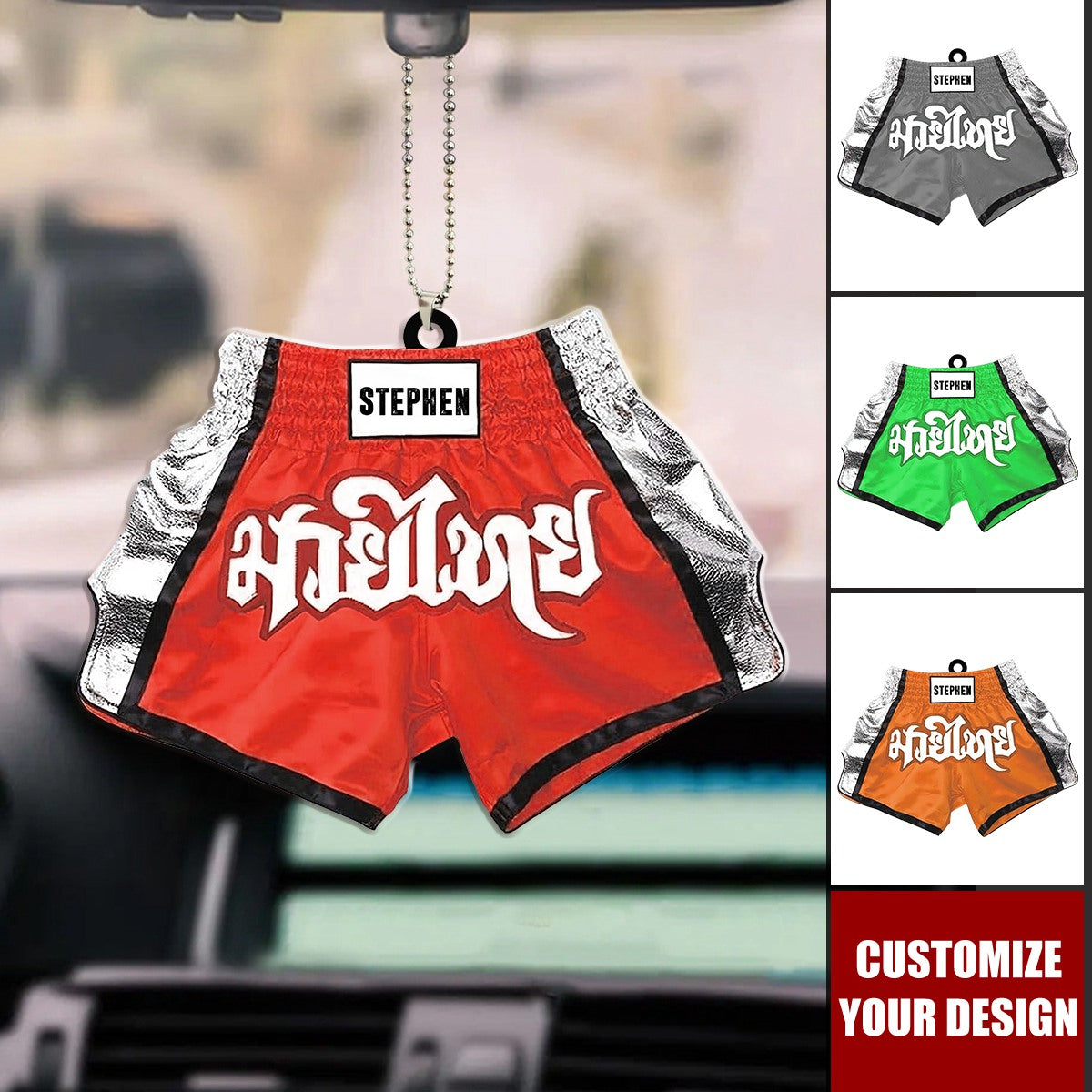 Custom Boxing Car Ornament, Kick Boxing Ornament, Gift for Boxing Lovers