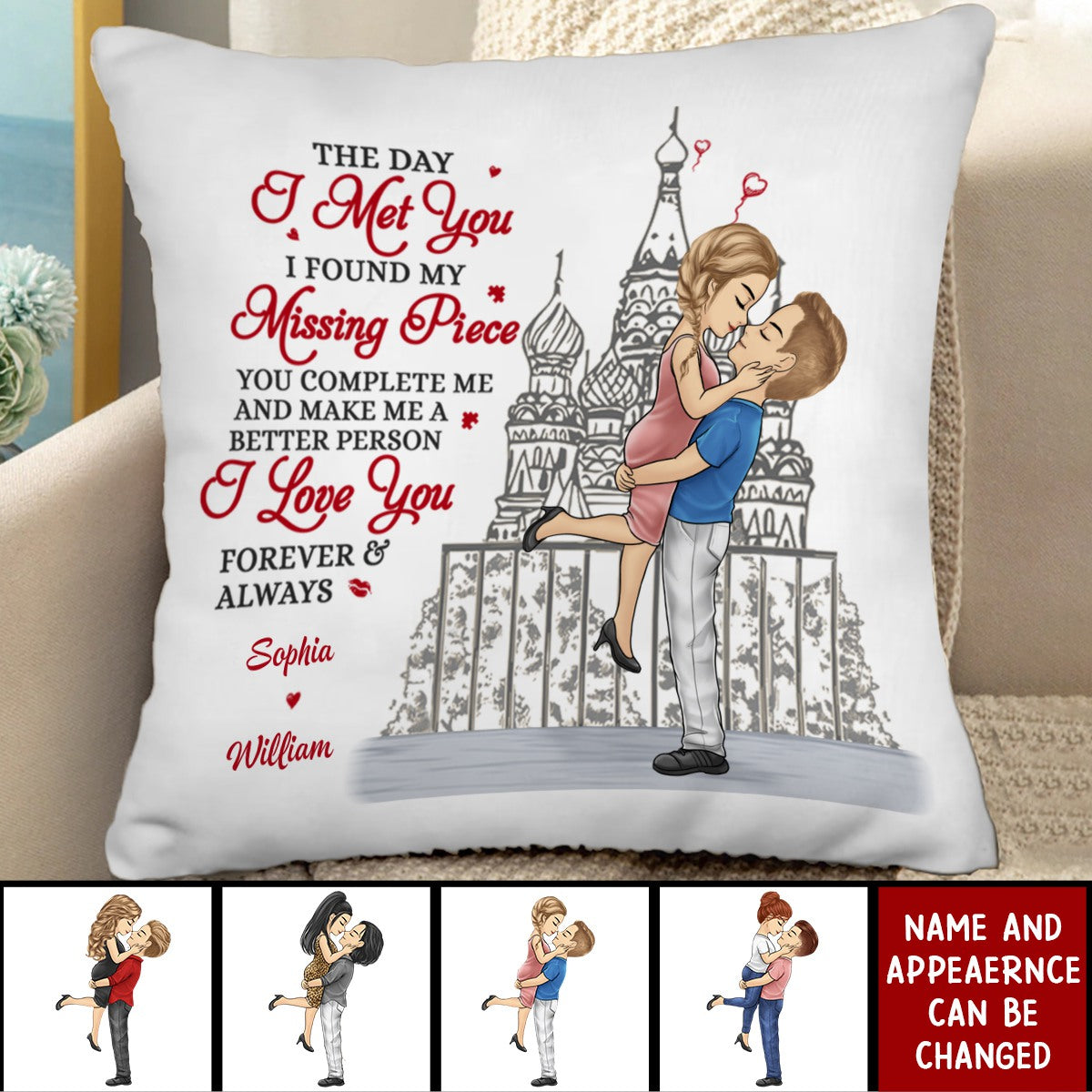 Love You Forever And Always - Couple Personalized Pillow - Gift For Husband Wife, Anniversary