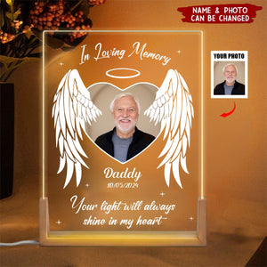 Custom Photo Your Light Will Always Shine In My Heart - Personalized Shaped LED Light