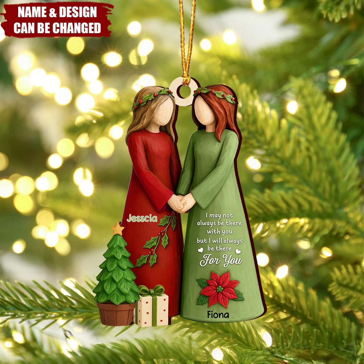 Christmas Best Friends Are Hard To Find 3D Effect Personalized Wooden Ornament