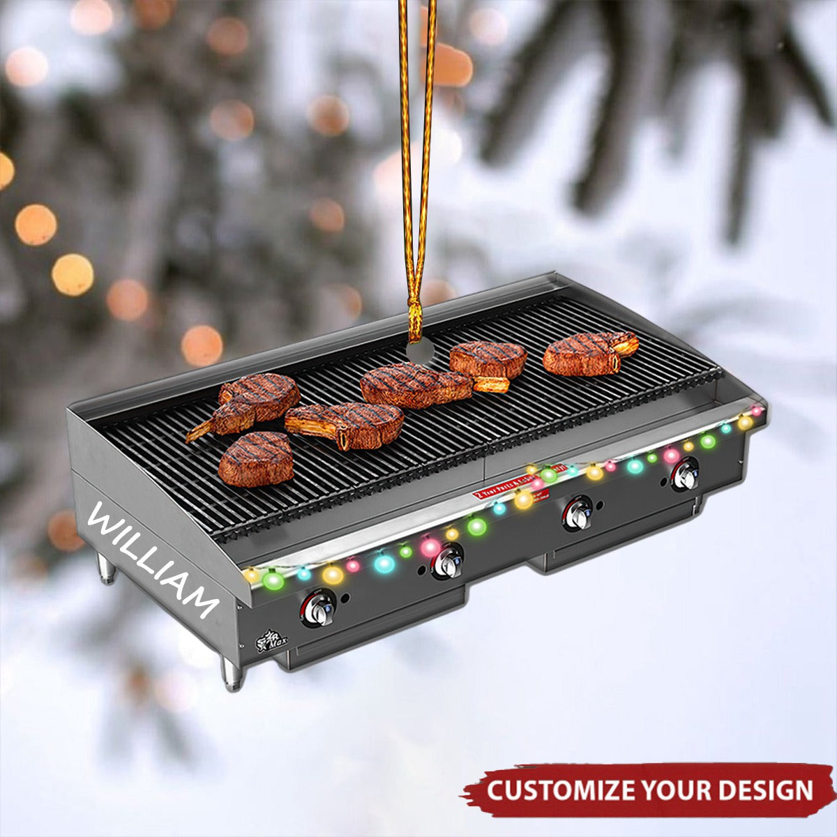 BBQ Ornament - Personalized Grill Christmas Ornament