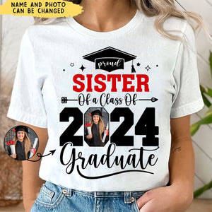 Custom Photo Senior Family Graduation - Personalized T-Shirt - Birthday, Loving, Funny Gift for Grandma/Nana/Mimi, Mom, Wife, Grandparent
