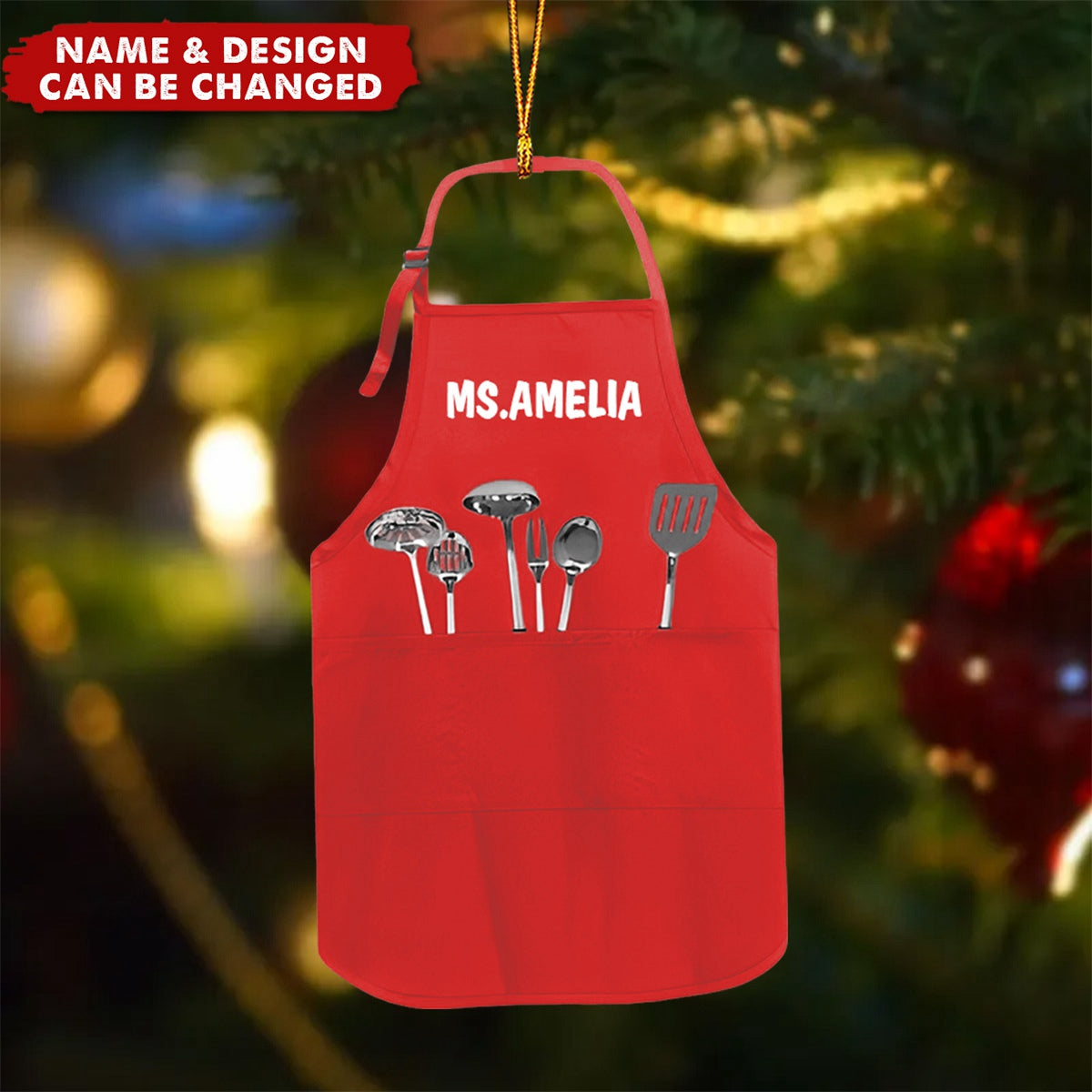 Lunch Lady Apron Custom Ornament - Personalized Christmas Ornament