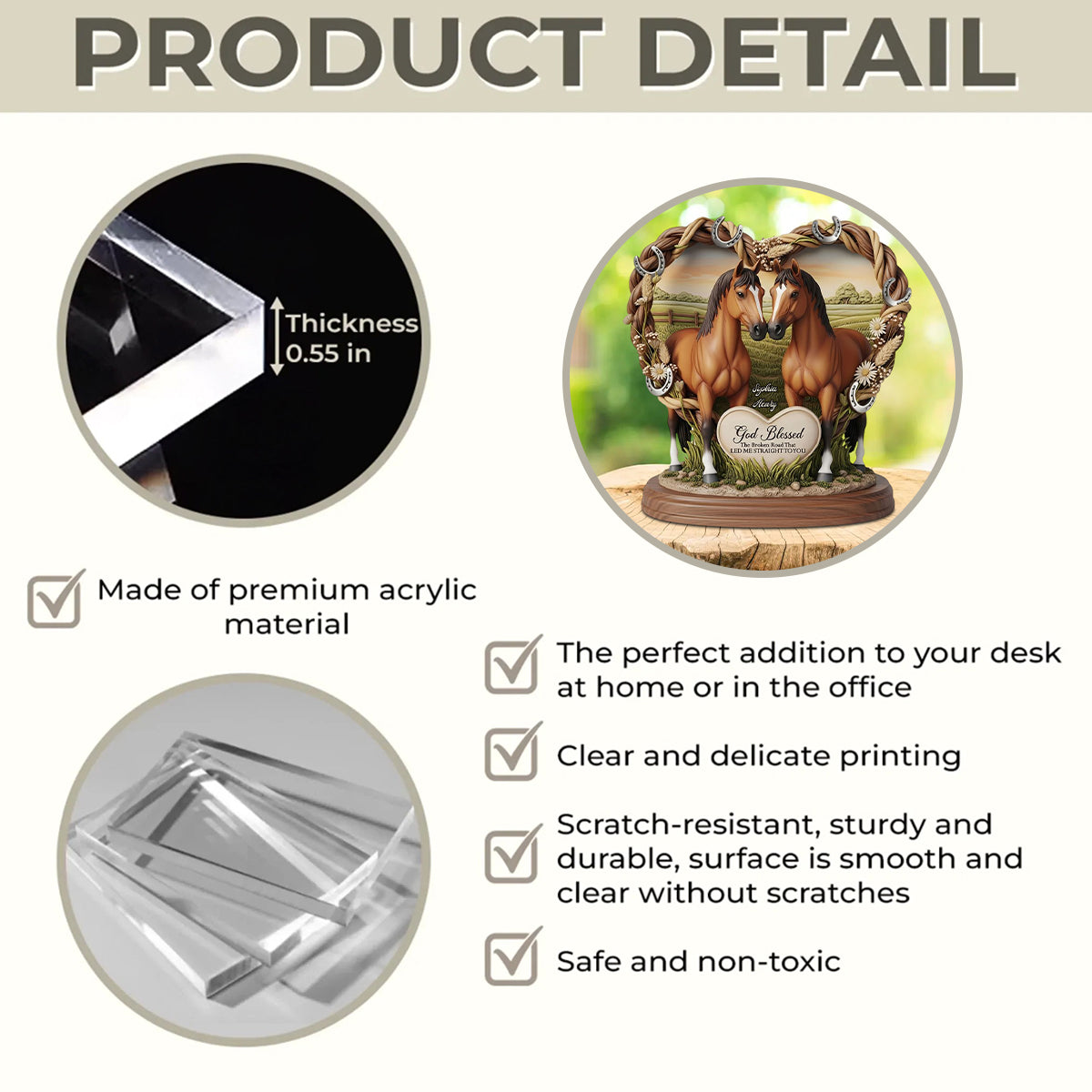 Horse Couple Acrylic Plaque - Personalized Gifts For Couple