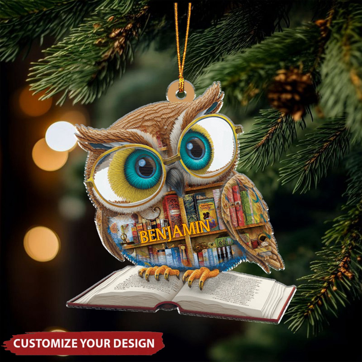 Animal Book - Personalized Acrylic Ornament, Gift For Animal And Book Lovers