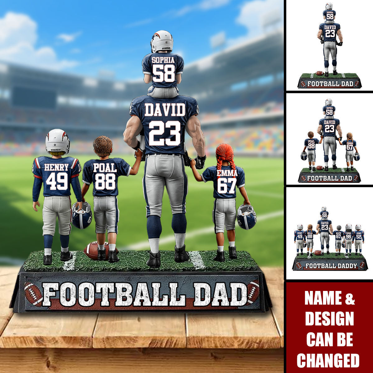 Football Dad - Personalized Football Custom Shaped Acrylic Plaque