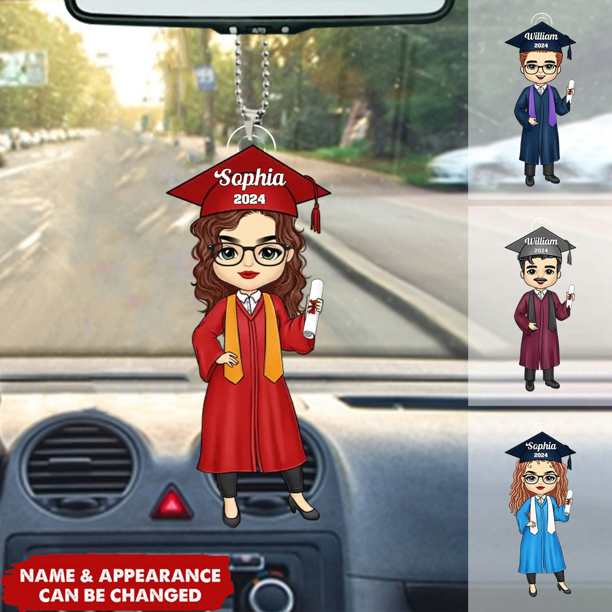 You Belived You Could So You Did - Family Personalized Custom Shaped Acrylic Car Ornament - Graduation Gift For Family Members, Siblings, Brothers, Sisters