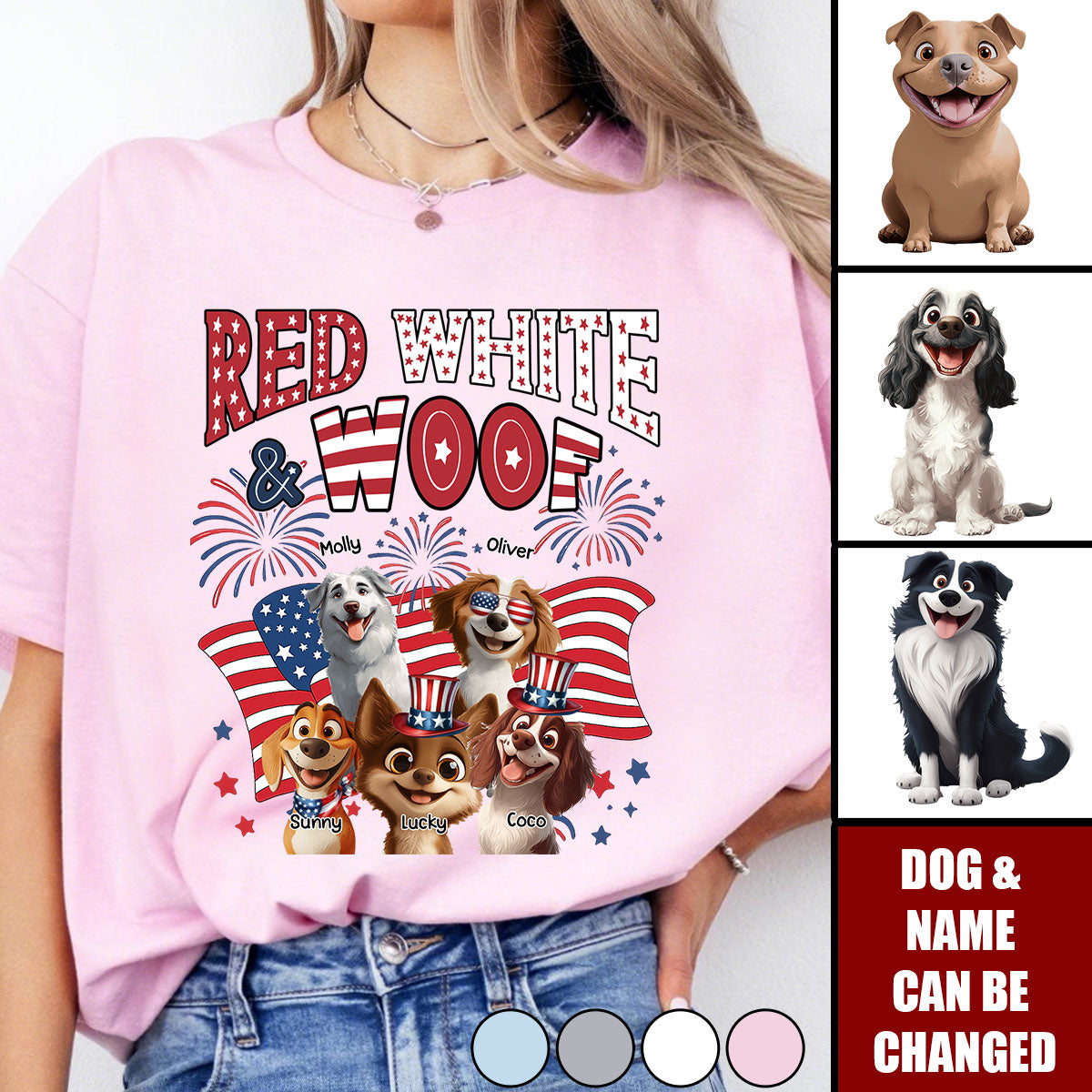 Red White Woof - Personalized Shirt