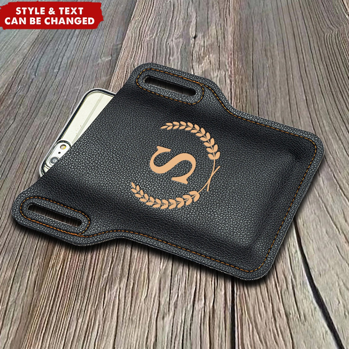 Personalized Men Leather Cell Phone Belt Pack Bags Loop Waist Bag