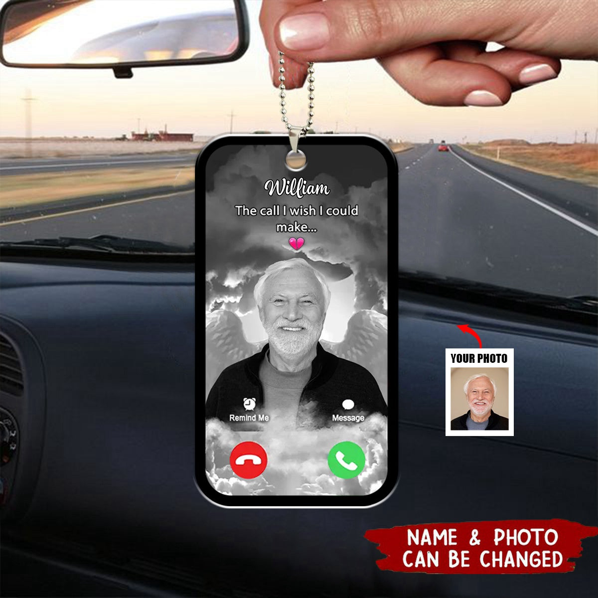 The Call I Wish I Could Take Memorial Gift For Family - Personalized Photo Car Ornament