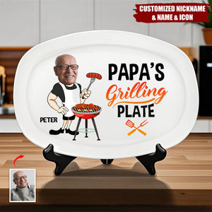 Custom Photo Daddy's Grilling Plate - Personalized Platter