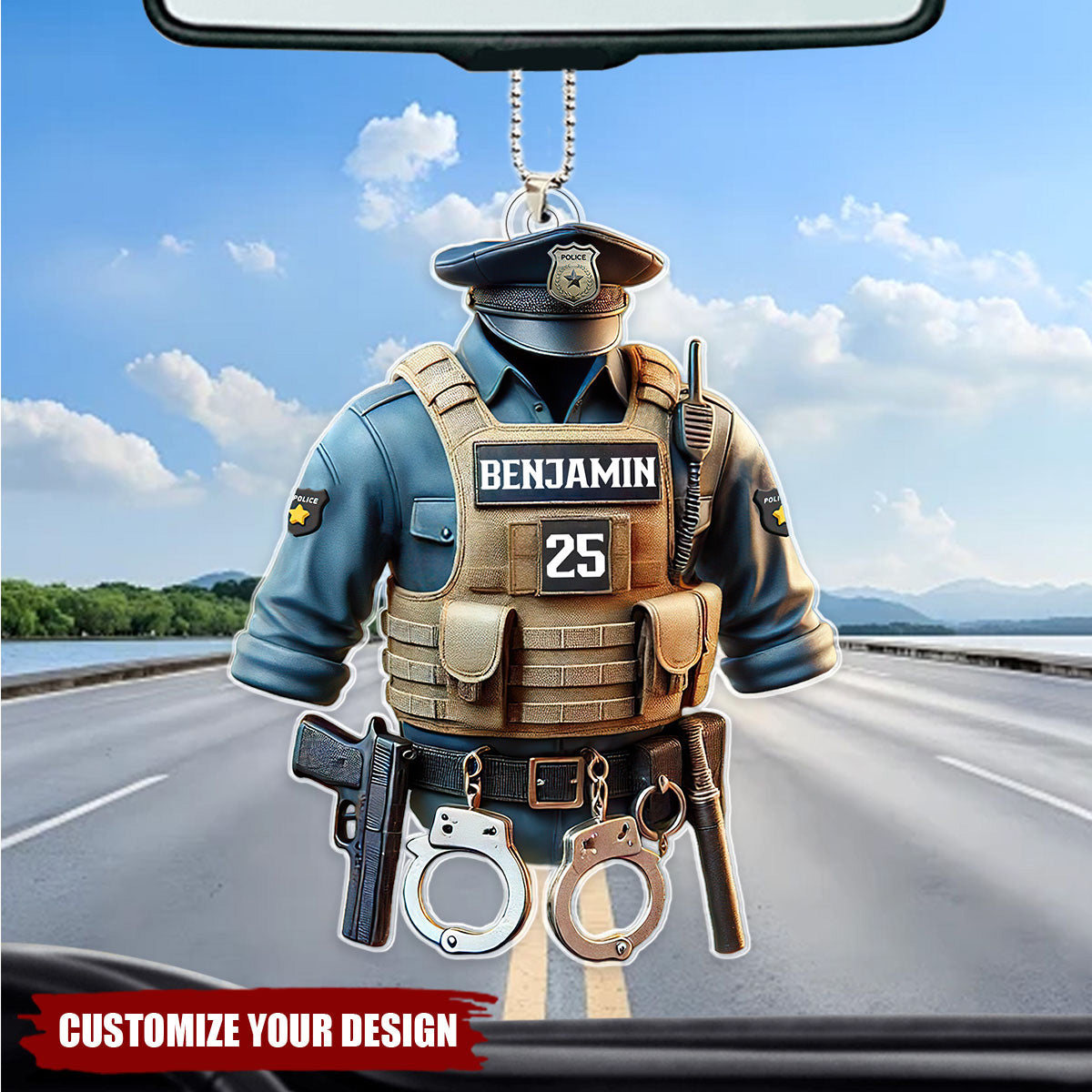 Police Officer Law Enforcement - Personalized Acrylic Car Ornament