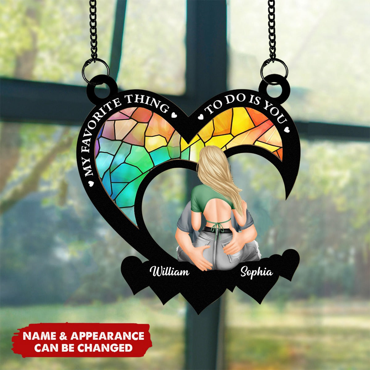 My Favorite Thing To Do Is You - Personalized Window Hanging Suncatcher Ornament