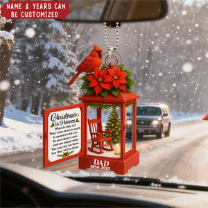 Christmas In Heaven - Personalized Lantern Memorial Car Ornament
