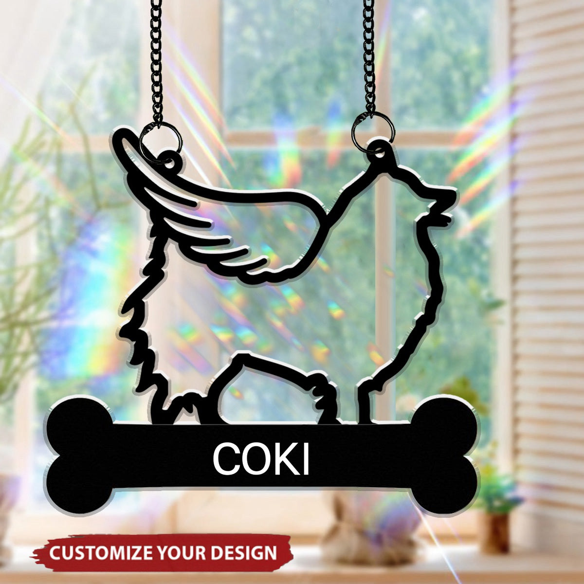 Loss Of Dog - Personalized Rainbow Suncatcher Ornament