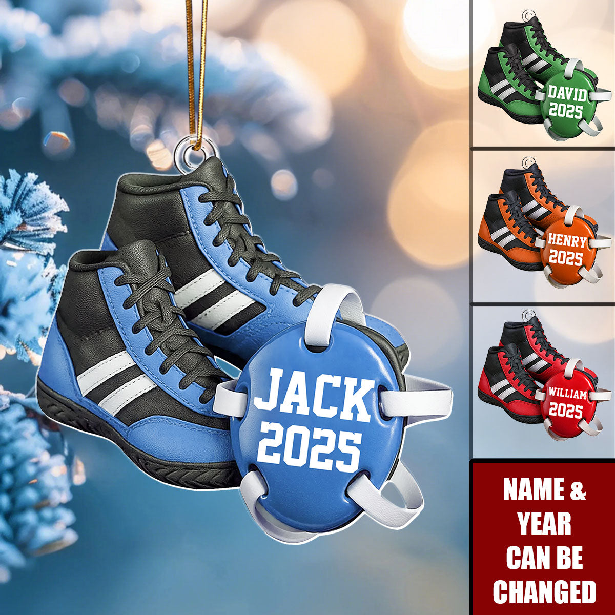 Custom Wrestling Christmas Ornament 2025, Wrestling Lovers Gift