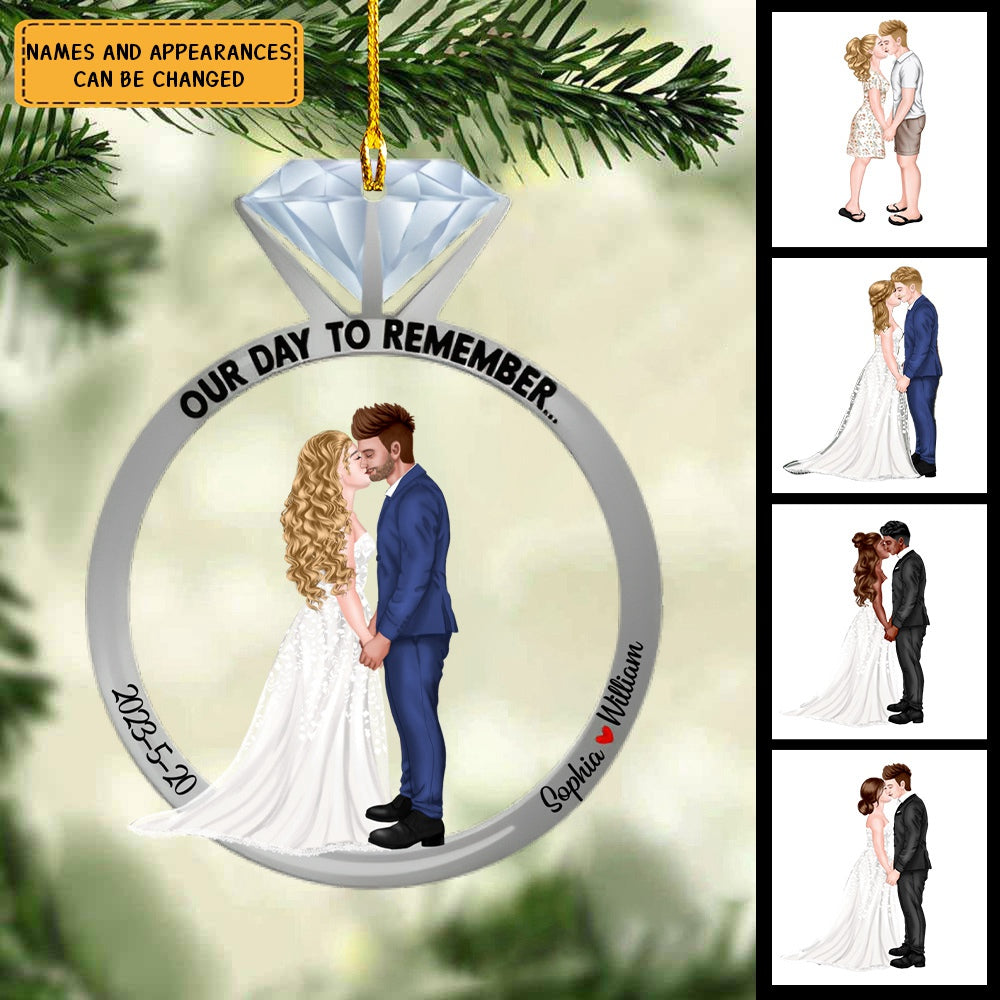 Couple Personalized Transparent Ornament - Christmas Gift For Couple, Anniversary Gift Idea
