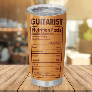 Personalized Guitarist Nutrition Facts Tumbler Cup Gift For Guitarist