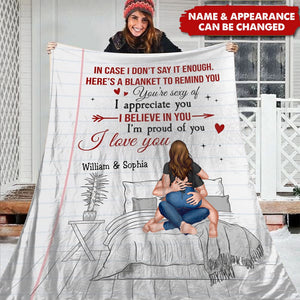 I'm Proud Of You, I Love You - Personalized Blanket - Gift For Couple, Valentine's Gifts