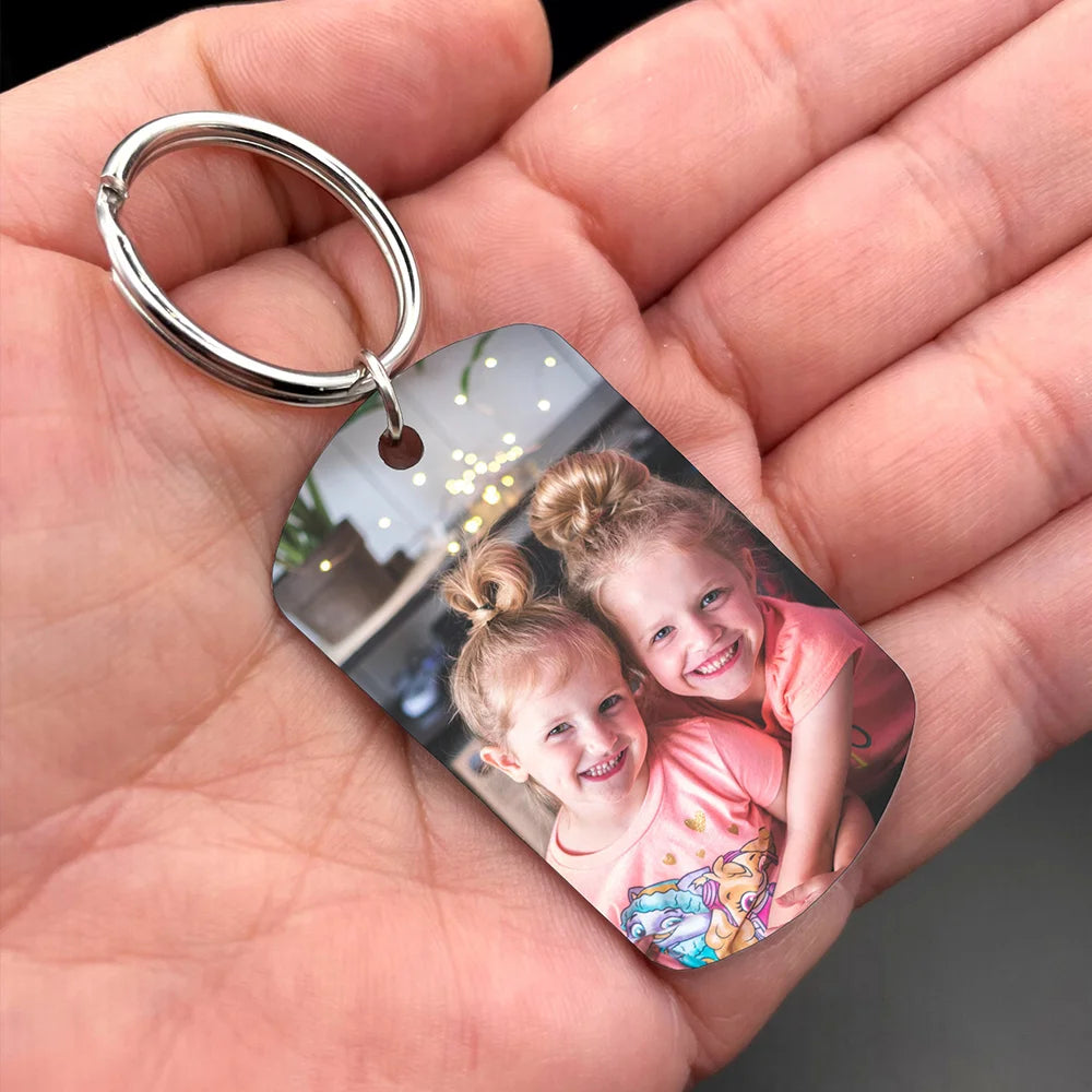 Personalized Photo Keychain Gift For Dad-My Favorite People Call Me Dad-Custom Keychain with Picture-Special Gift For Father-Gift From Kids
