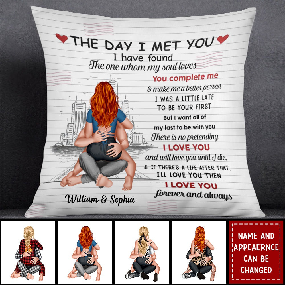 I Love You Forever And Always - Hugging Together Couple - Personalized Pillow