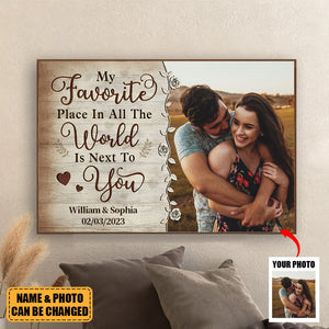 Favorite Place In All The World, Personalized Poster, Anniversary Gift For Couple, Custom Photo